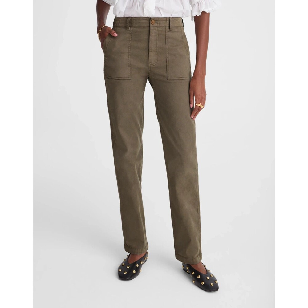 Madewell Straight Utility Pants W33 Faded Olive High Rise Workwear NX472 NWT